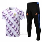 Tracksuit Real Madrid 2022-2023 Short Sleeve White and Purpura