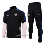 Sweatshirt Tracksuit Manchester United 2022-2023 Black and Rosa