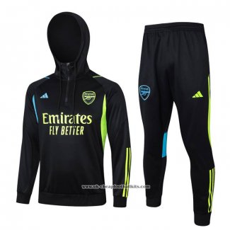 Sweatshirt Tracksuit Arsenal 2023-2024 Kid Black and Green