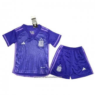 Argentina Away Shirt 3 Star 2022 Kid