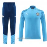 Sweatshirt Tracksuit Manchester City 2023-2024 Light Blue