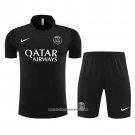 Tracksuit Paris Saint-Germain 2023-2024 Short Sleeve Black - Shorts