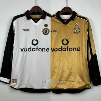 Manchester United Shirt Retro 2001-2002 Long Sleeve Ponerse En Doble Cara