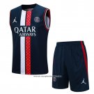 Tracksuit Paris Saint-Germain Jordan 2023-2024 Without Sleeves Blue