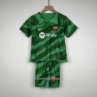 Barcelona Goalkeeper Shirt 2023-2024 Kid Green