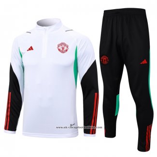 Sweatshirt Tracksuit Manchester United 2023-2024 Kid White